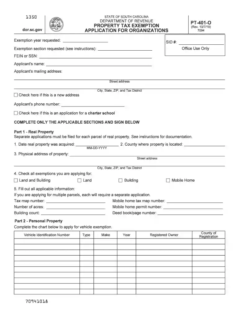 south carolina hotel tax exempt form Preview on Page 1