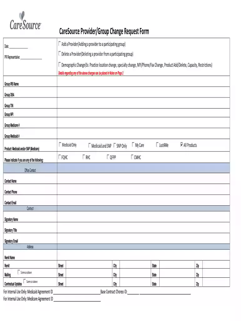 caresource hierarchy form Preview on Page 1