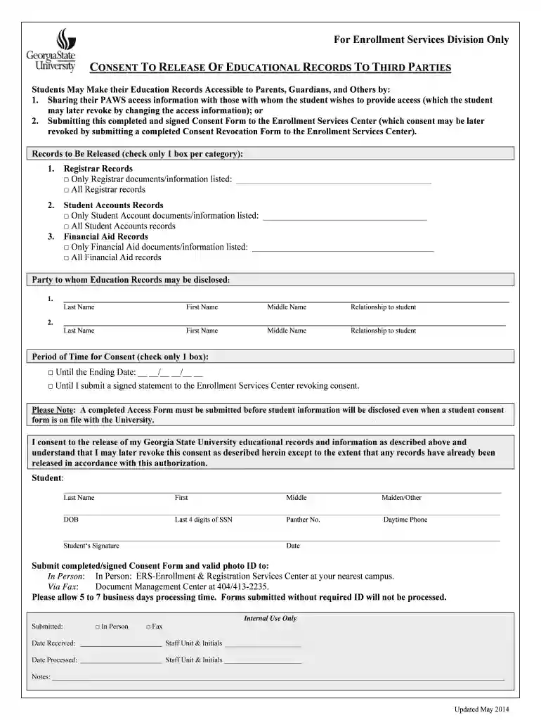 For Enrollment Services Division Only - registrar gsu Preview on Page 1