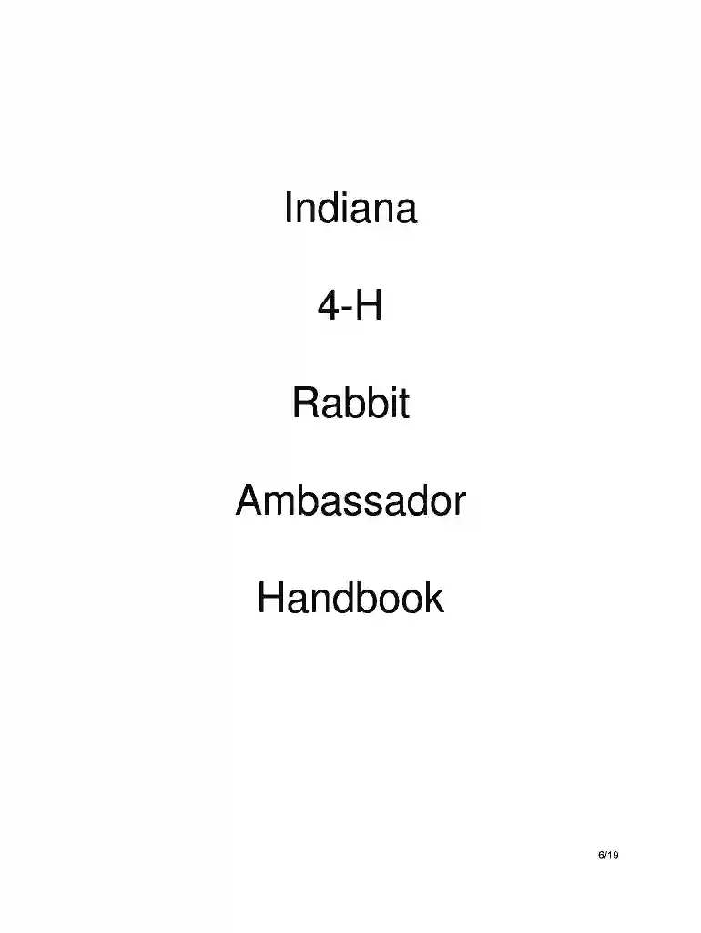 Indiana 4-H Rabbit Ambassador BREED IDENTIFICATION SCORE SHEET Preview on Page 1