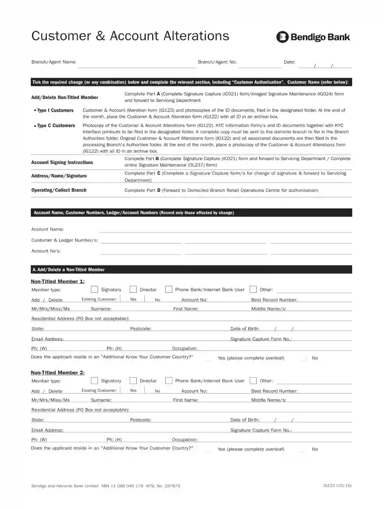 Customer and Account Alterations - Community Sector Banking Preview on Page 1