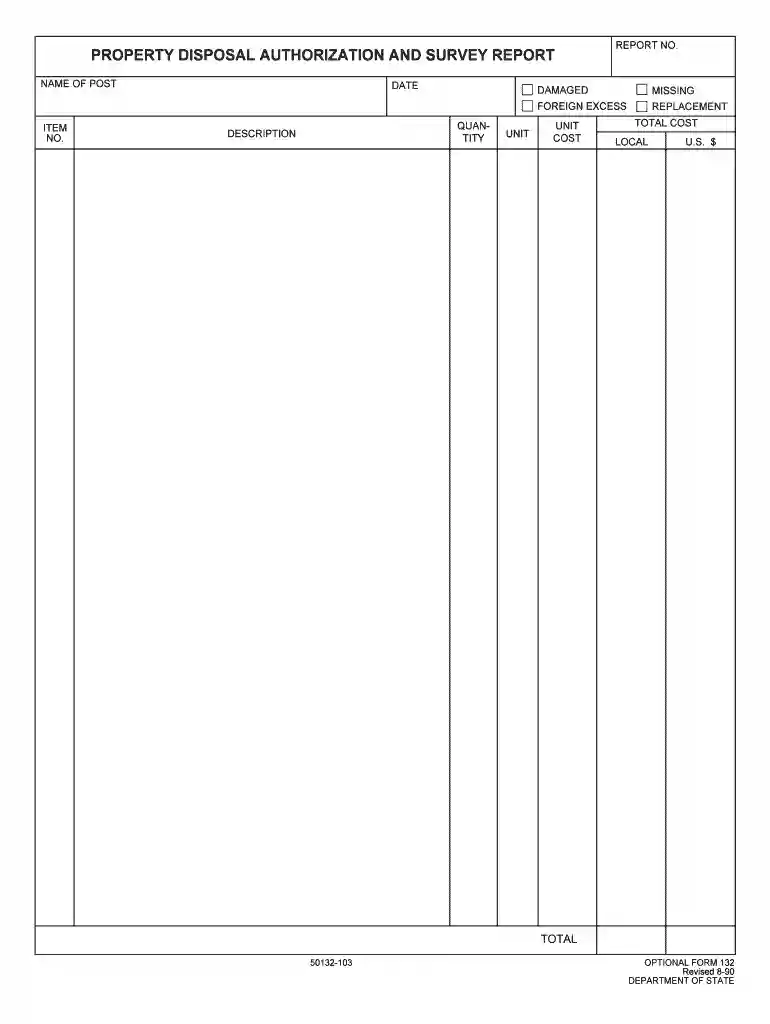 PROPERTY DISPOSAL AUTHORIZATION AND SURVEY REPORT Preview on Page 1