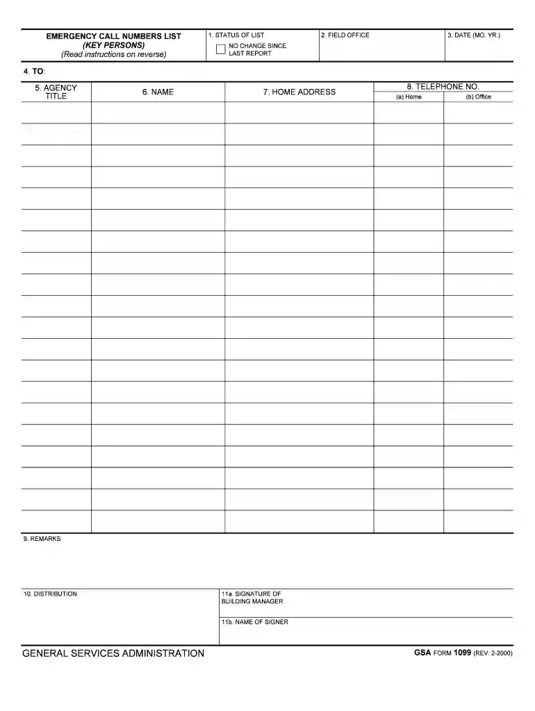 EMERGENCY CALL NUMBERS LIST Preview on Page 1