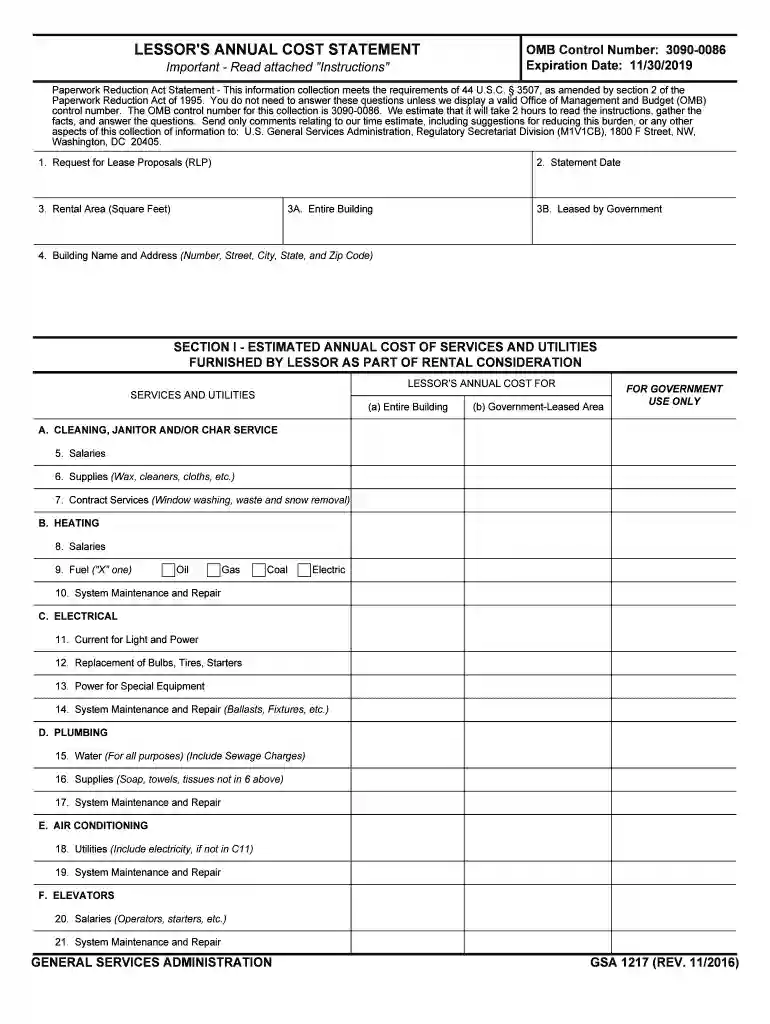 va form 1217 Preview on Page 1