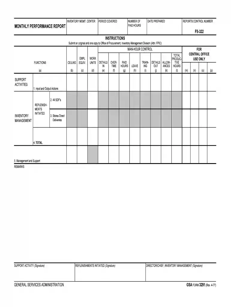 monthly performance report - GSA Preview on Page 1