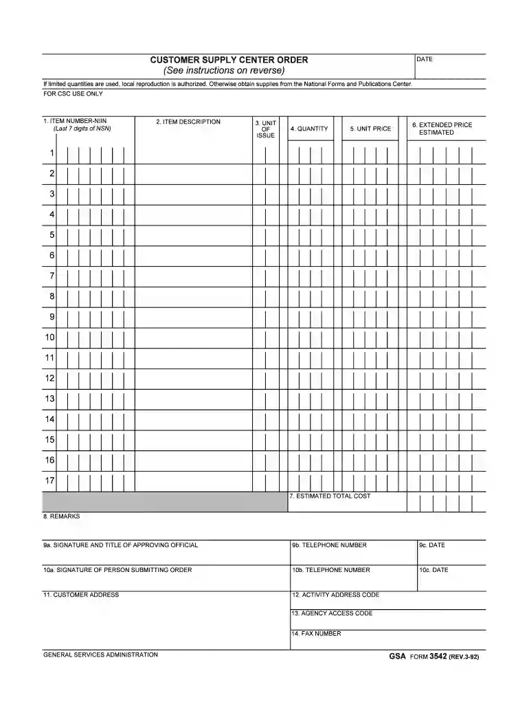 See instructions on reverse - GSA Preview on Page 1