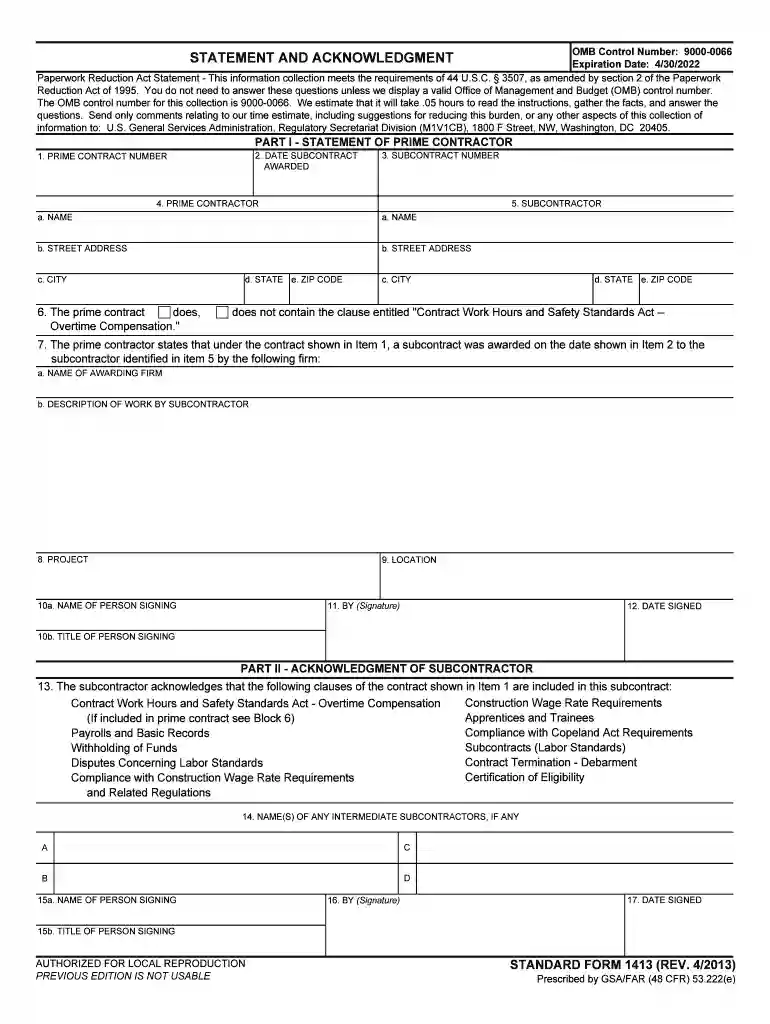 standard form 1413 pdf Preview on Page 1