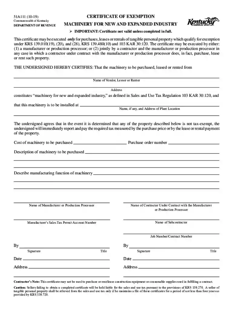 kentucky tax exempt form Preview on Page 1