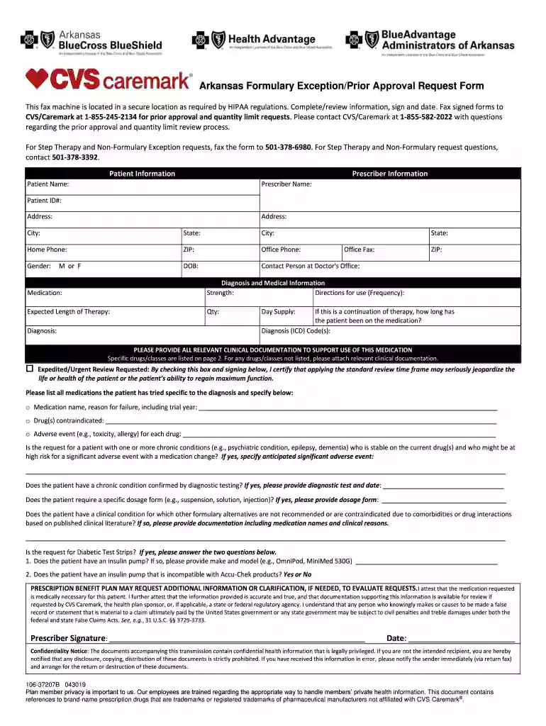 tier exception form bcbs Preview on Page 1