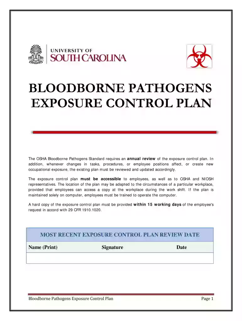 which of the following statements is true about updating the exposure control plan Preview on Page 1