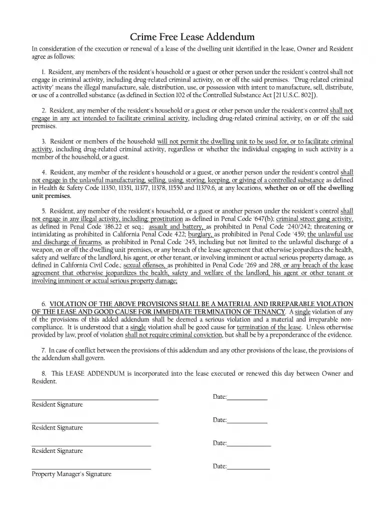 crime free addendum Preview on Page 1