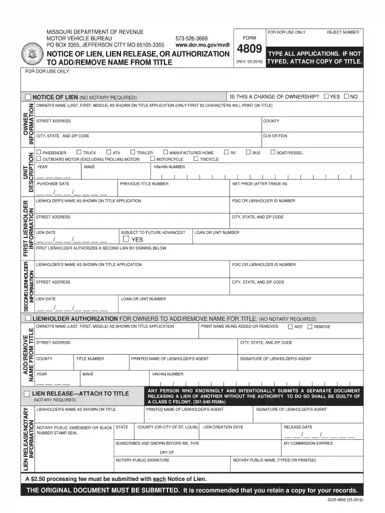 form 4809 Preview on Page 1