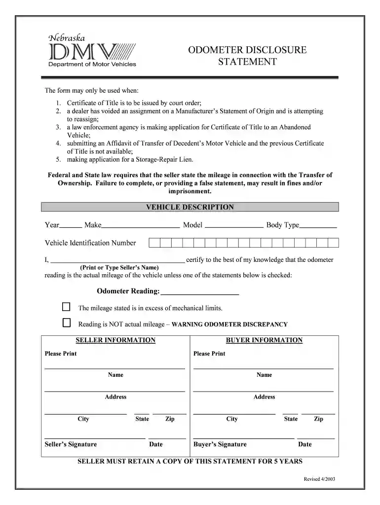 mutilated title - Nebraska DMV - Nebraska Preview on Page 1