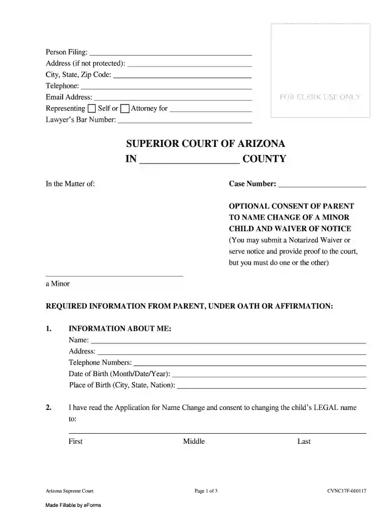 changing a child's last name in arizona Preview on Page 1
