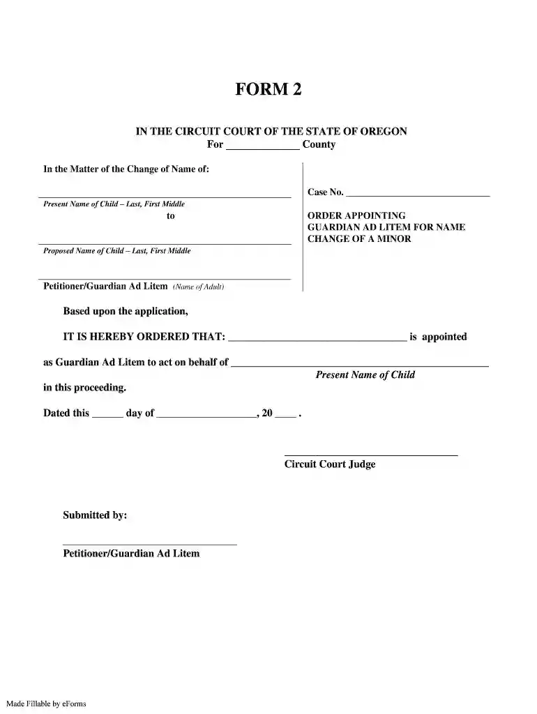 Free Oregon Name Change Forms - How to Change Your Preview on Page 1