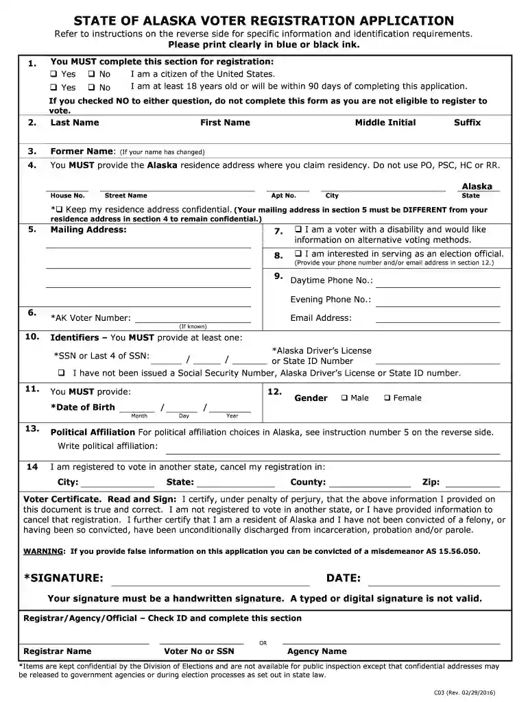 Bill Of Sale Form State Of Alaska Voter Registration - DocHub Preview on Page 1
