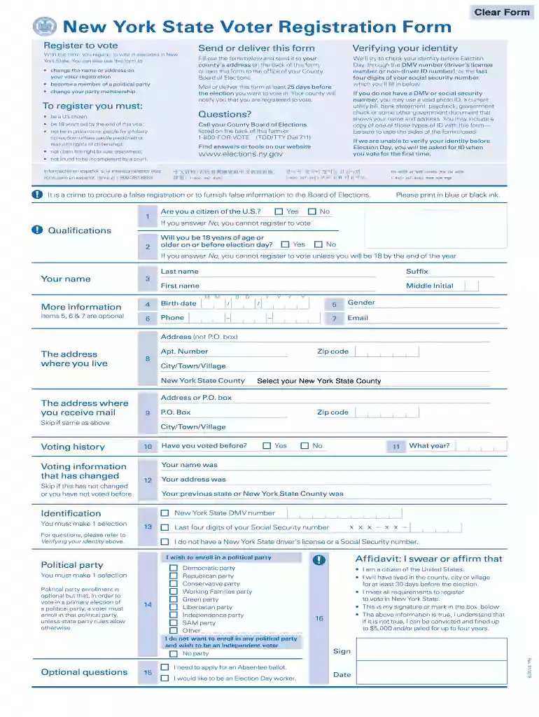 voter registration new york Preview on Page 1