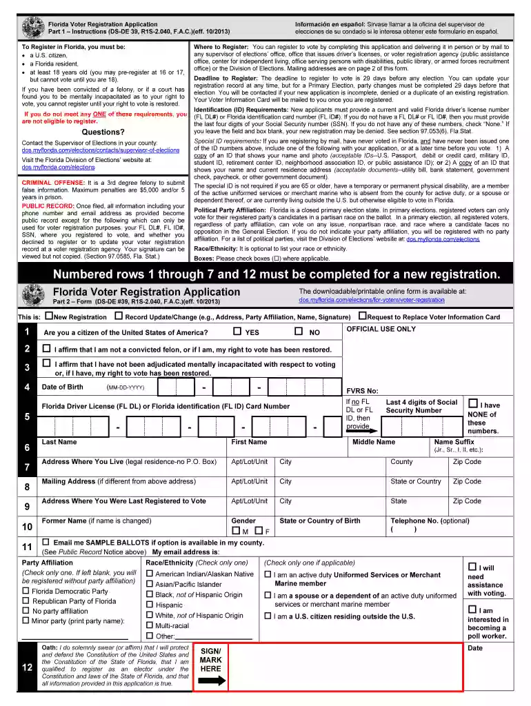 registration to vote in florida Preview on Page 1