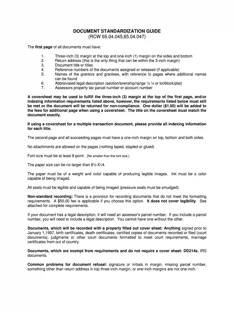 DOCUMENT STANDARDIZATION GUIDE Preview on Page 1