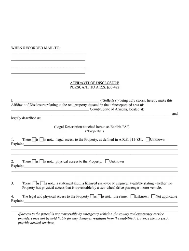 affidavit of disclosure Preview on Page 1