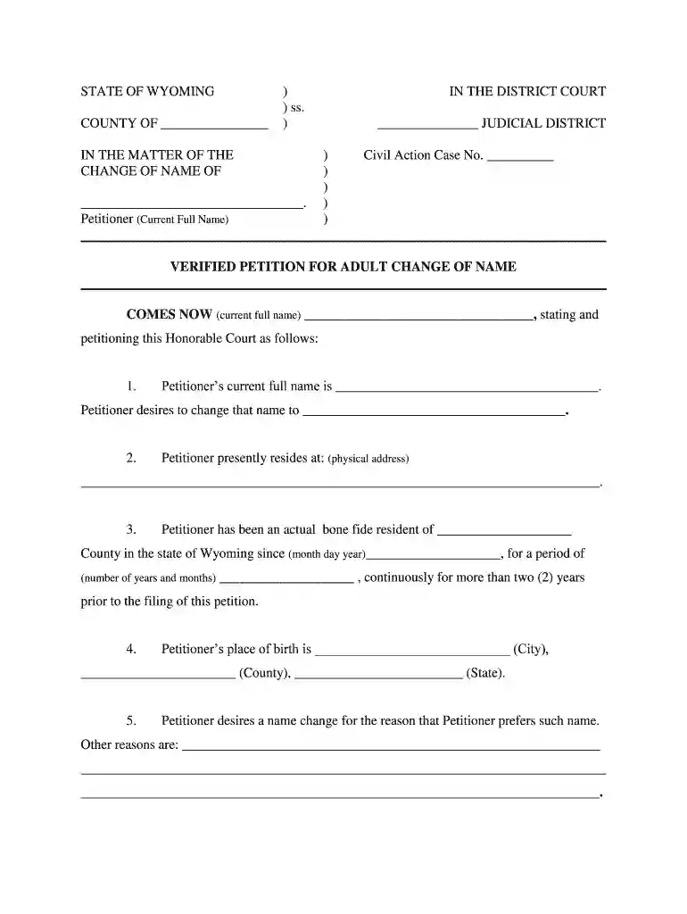 REQUEST TO SET NAME CHANGE HEARING - eforms Preview on Page 1