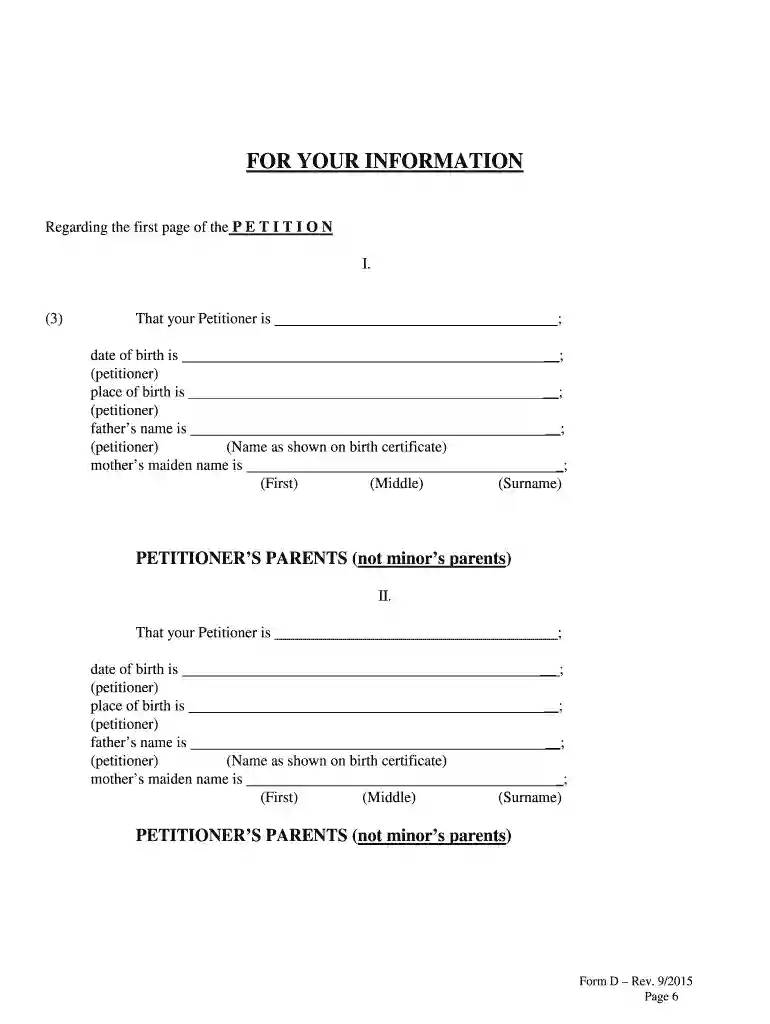 Hawaii - Name Change for Family Preview on Page 1