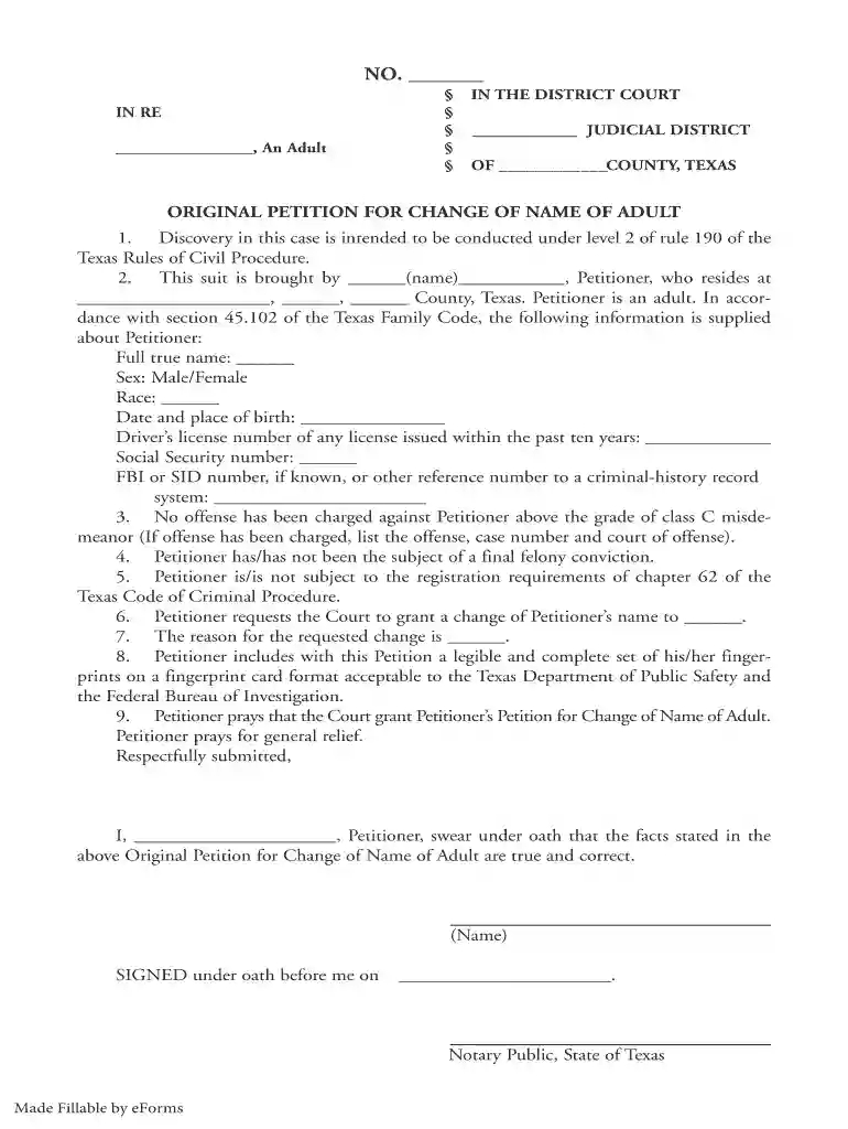 Name Change Self-Help Packet - UNT Division of Student Preview on Page 1