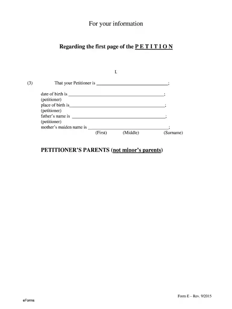 Petition to Domesticate and Enforce Out-of-State Custody Order Preview on Page 1
