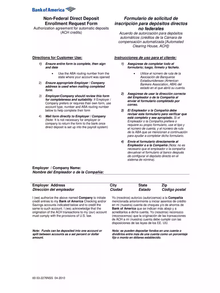 ach form Preview on Page 1