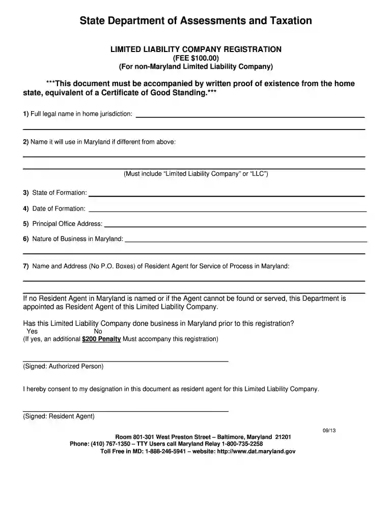 Forms - Maryland Department of Assessments and Taxation Preview on Page 1