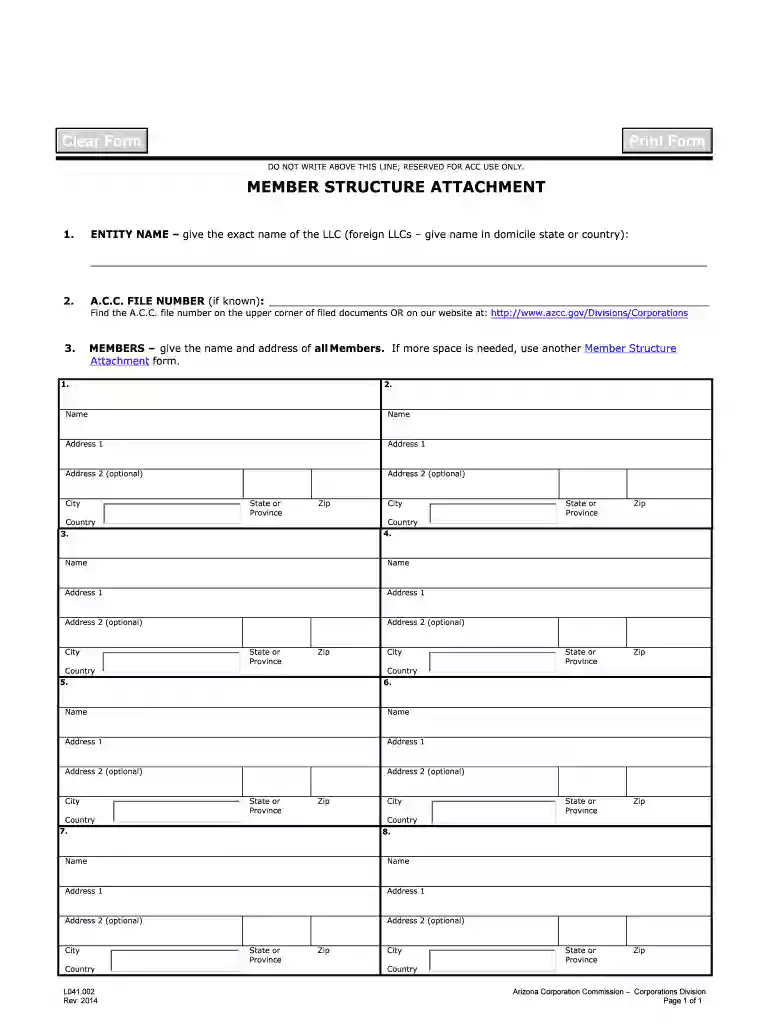 l041 member structure attachment form Preview on Page 1