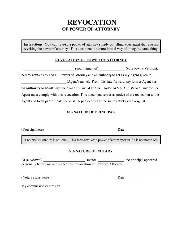 Vermont Tax Power of Attorney (Form PA-1) eForms Free Preview on Page 1