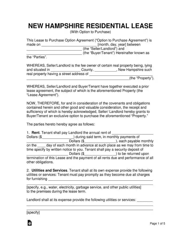 (With Option to Purchase) Preview on Page 1