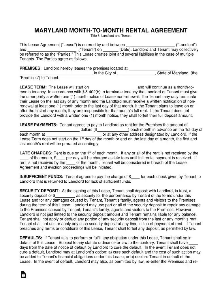 Termination and Modification of TenancyThe Maryland ... Preview on Page 1