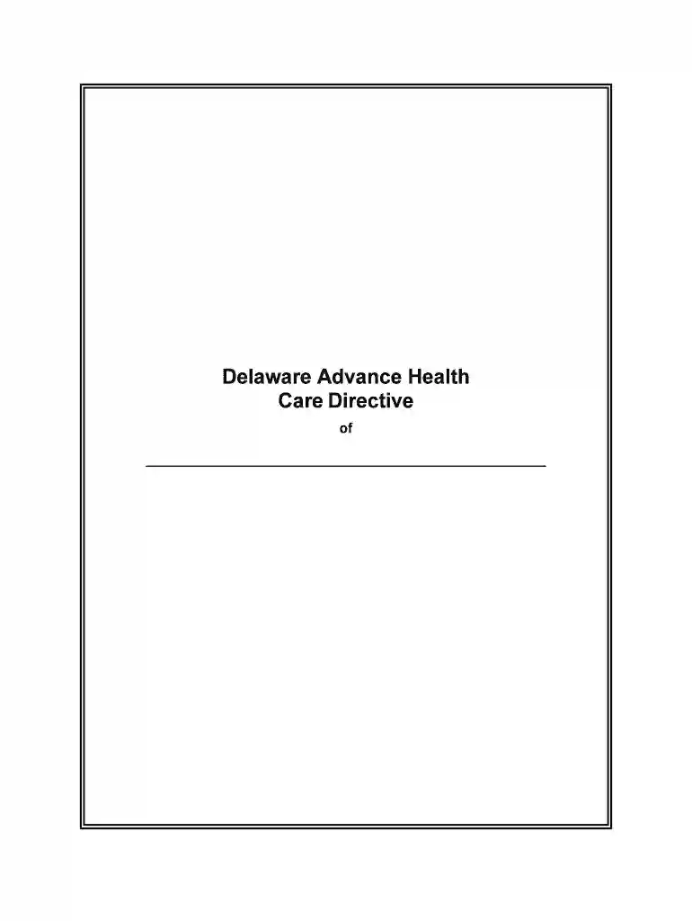 Delaware's Advance Health Care Directive Form - Delaware Preview on Page 1