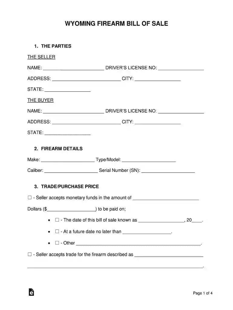 wyoming firearm bill sale Preview on Page 1