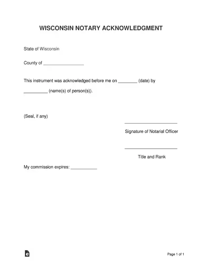 llc notary acknowledgement Preview on Page 1