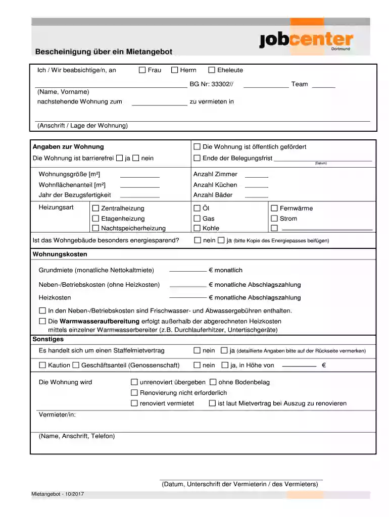 mietangebot Preview on Page 1