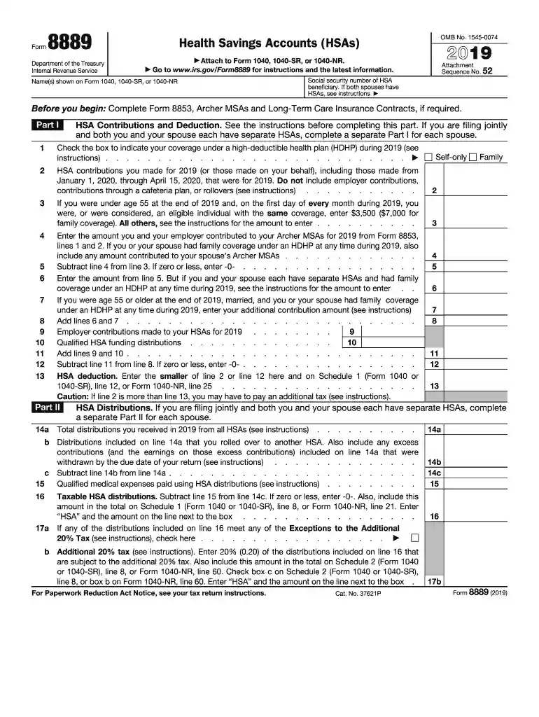 form 8889 t Preview on Page 1