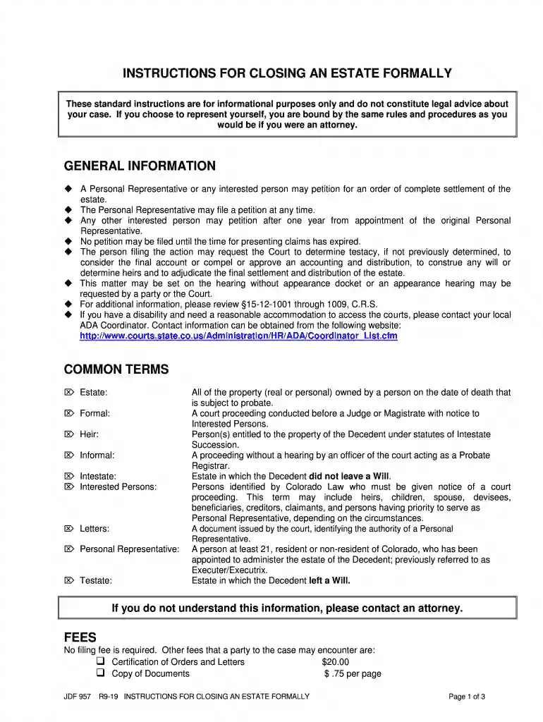 colorado jdf 957 instruction formally court Preview on Page 1