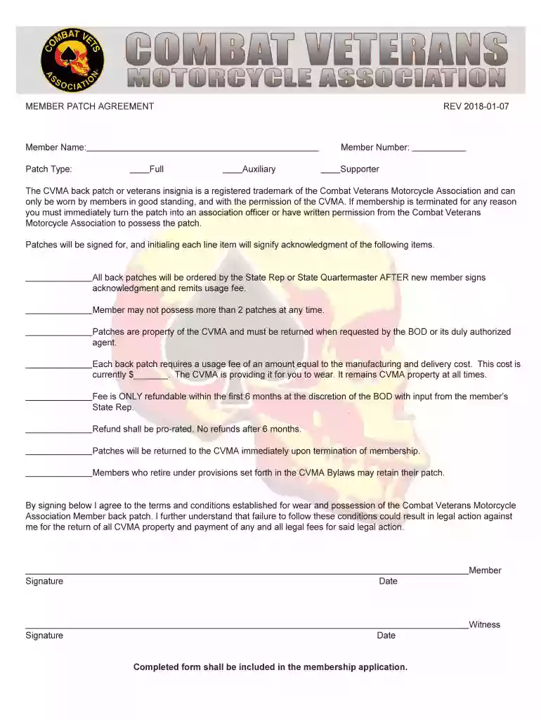 cvma form Preview on Page 1