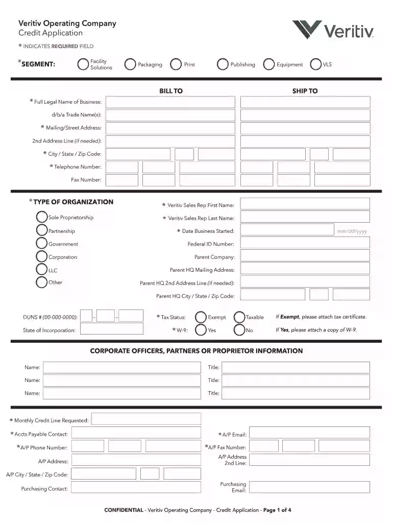 veritiv application Preview on Page 1
