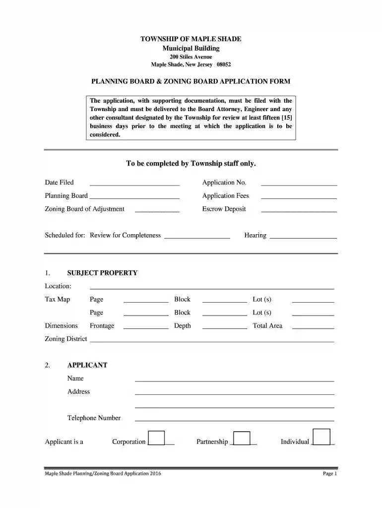 maple shade planning Preview on Page 1