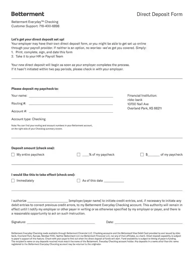 betterment form Preview on Page 1