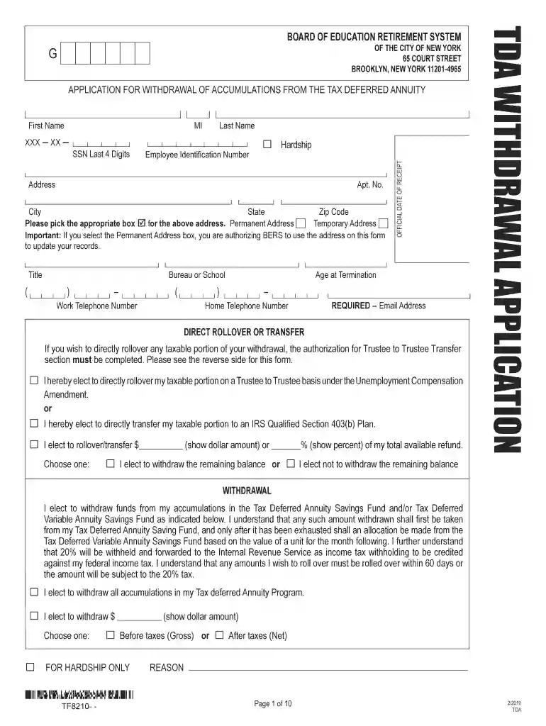 tda withdrawal rules Preview on Page 1