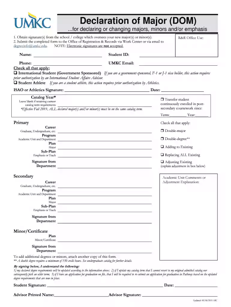 cwru major declaration Preview on Page 1
