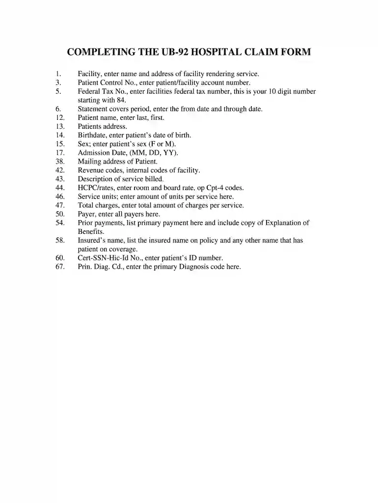 fillable ub92 pdf Preview on Page 1