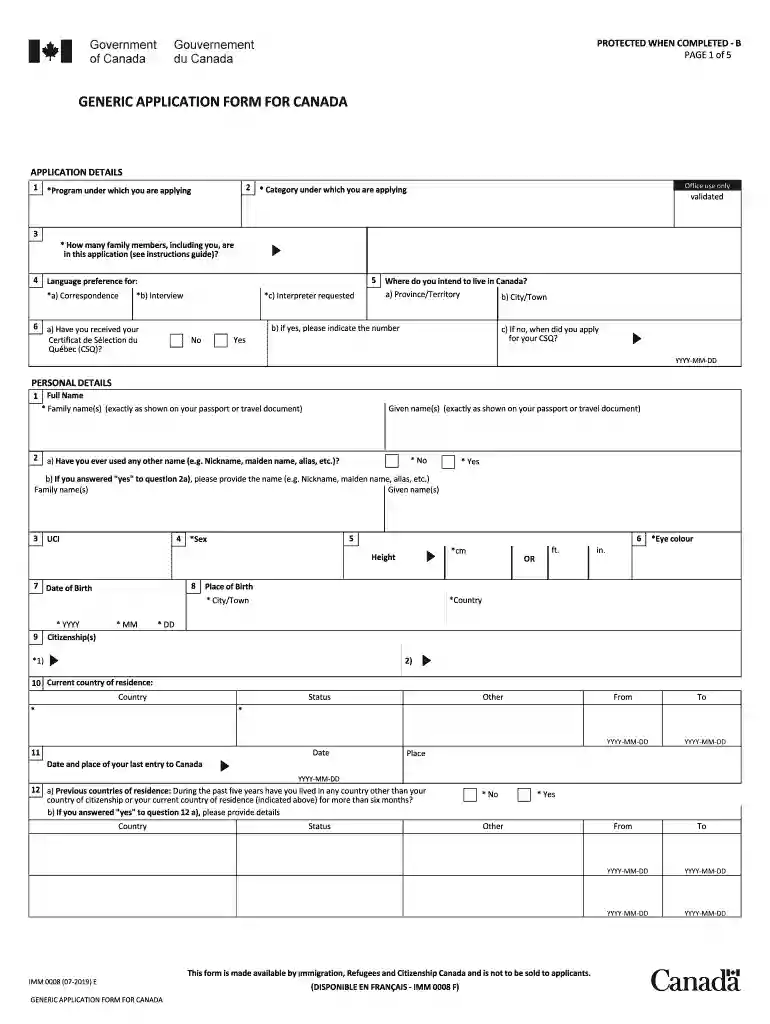 imm 0008 form Preview on Page 1