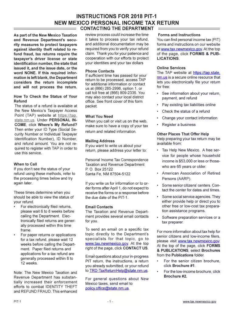 INSTRUCTIONS FOR 2018 PIT-ES, ESTIMATED TAX PAYMENT VOUCHER Preview on Page 1