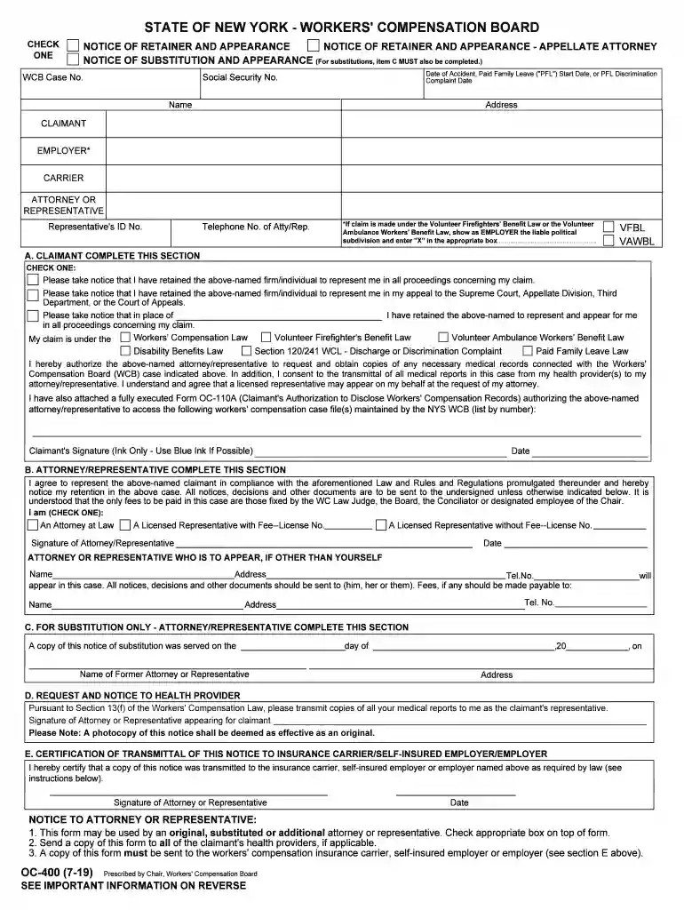 oc 400 form Preview on Page 1